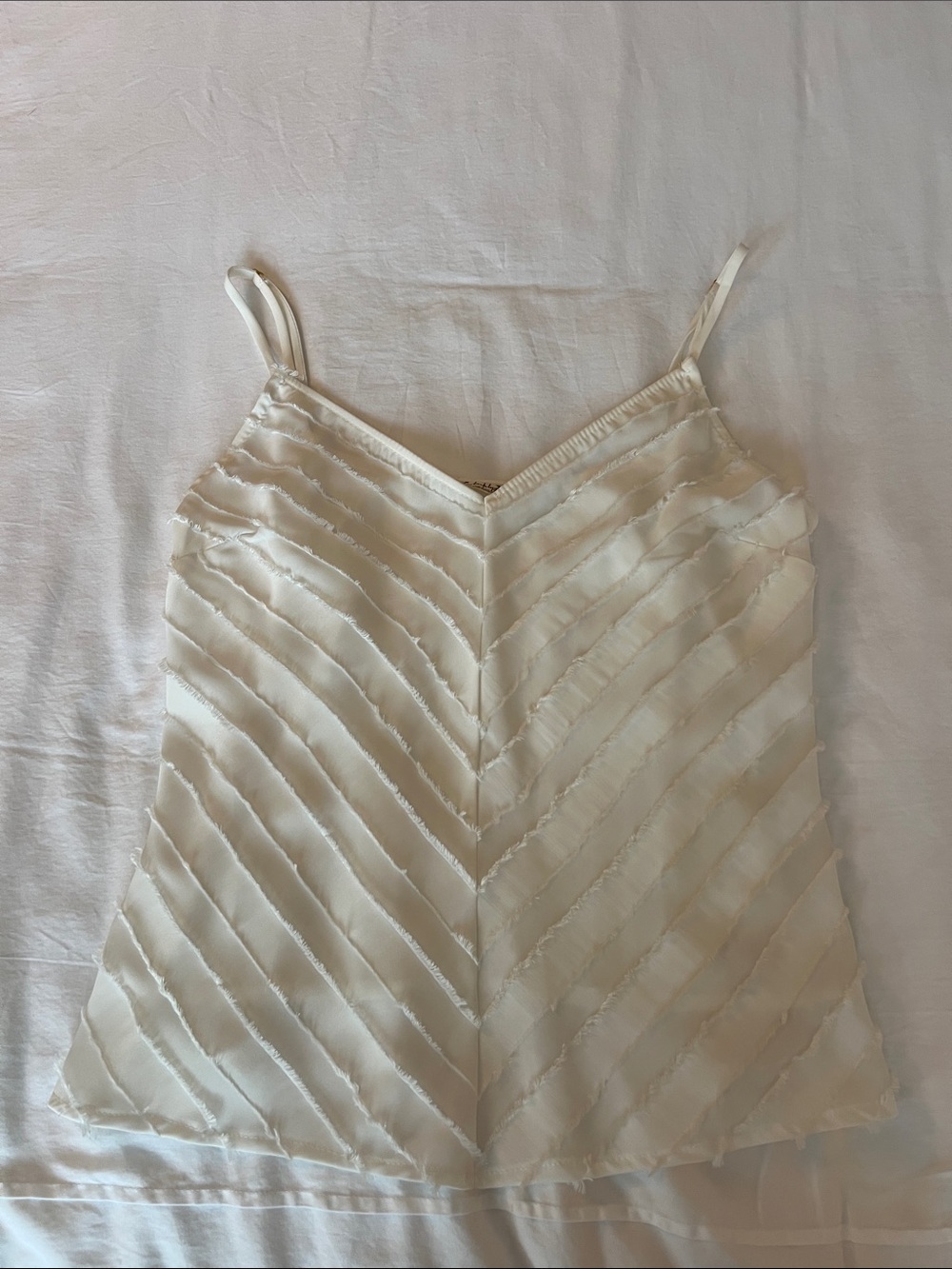 Free People Ivory V-Strap Satin Camisole